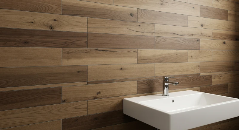 Gạch ốp tường giả gỗ – Kết hợp vẻ đẹp tự nhiên và độ bền cao